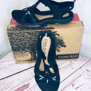 Cobb Hill~ 'Fay' Neoprene & Leather Sandals~6.5 Ideal for a slender foot.